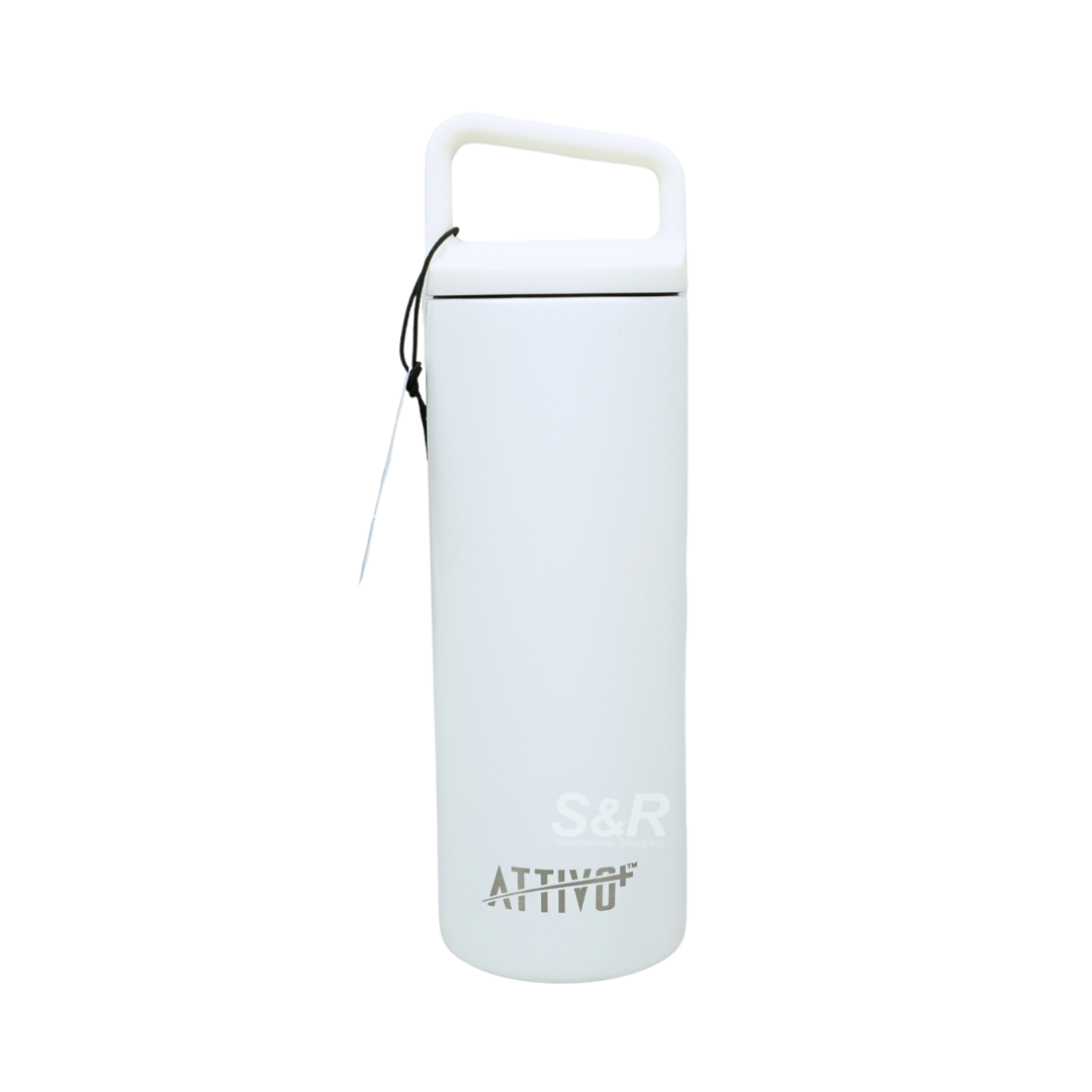 Attivo 16oz Double-Walled Stainless Steel Water Bottle White